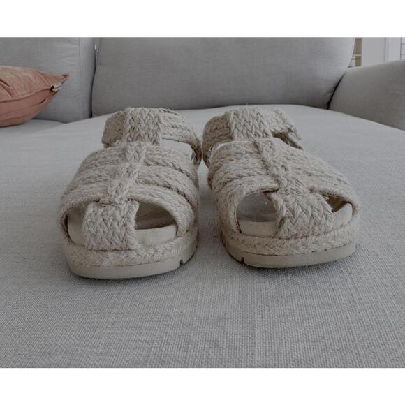 Zara Toddler Jute Fisherman Sandals Size 23 EU 7 US | Neutral Summer Shoes - Picture 8 of 8